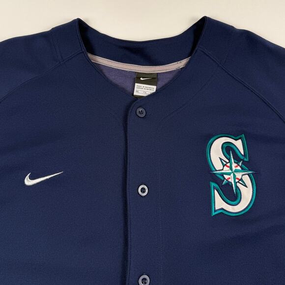 Vintage Seattle Mariners Nike MLB Genuine Baseball Blue Blank Jersey Size 2XL - Picture 2 of 8
